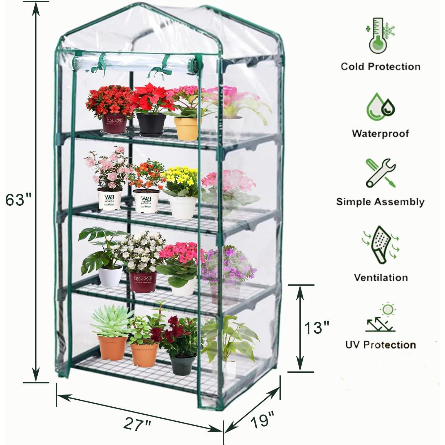 Invernadero Portátil Purlyu 4 Niveles PVC 75x50x158 cm