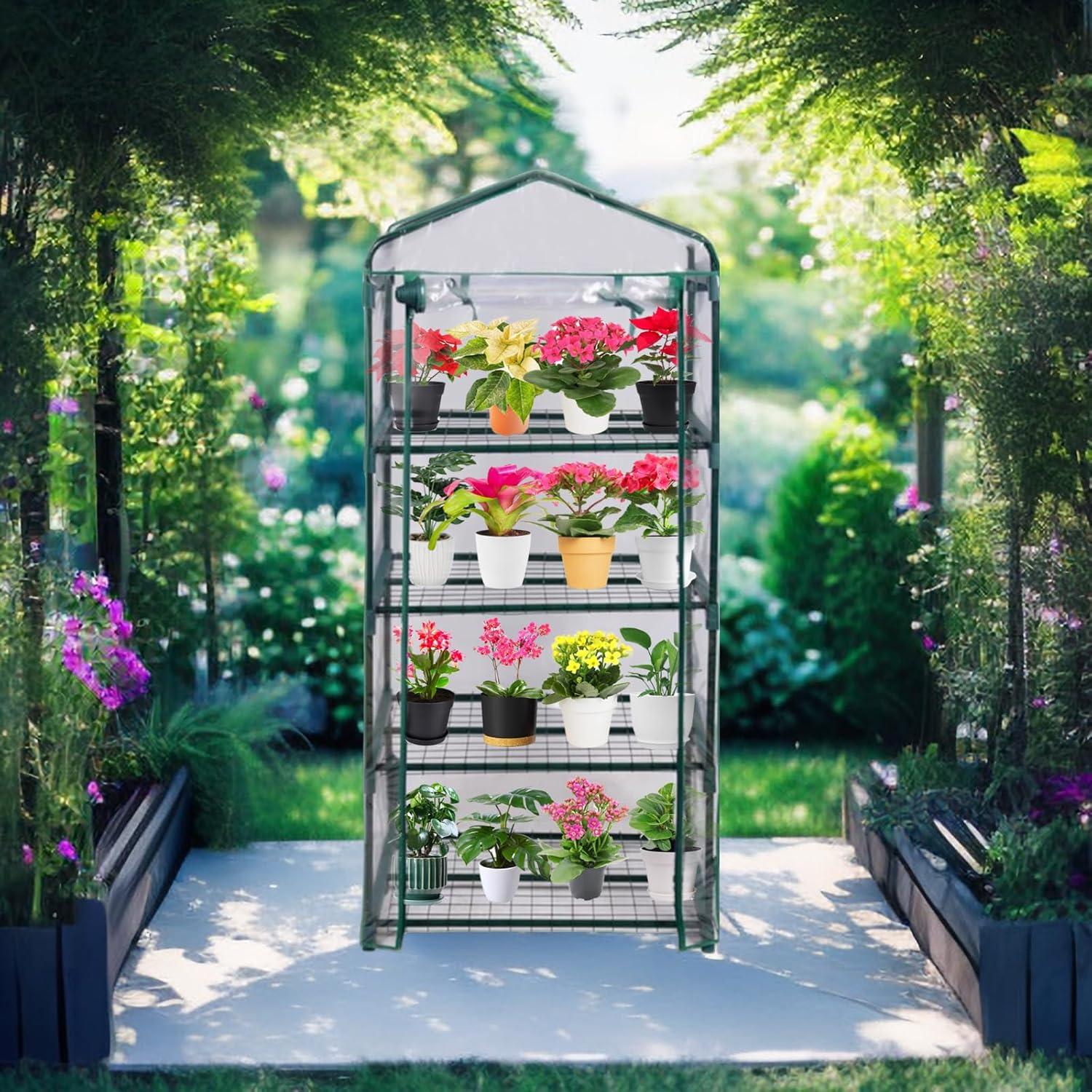 Invernadero Portátil Purlyu 4 Niveles PVC 75x50x158 cm