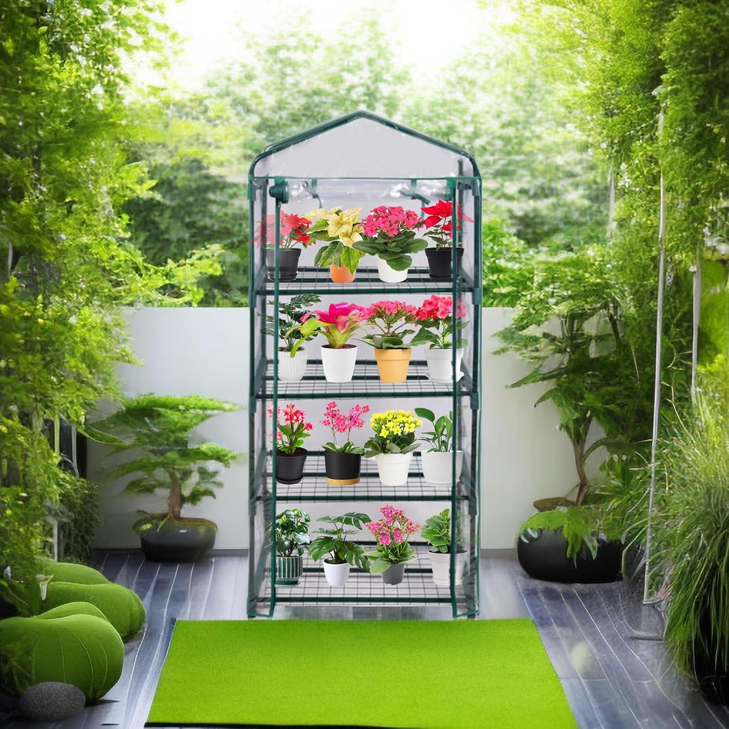 Invernadero Portátil Purlyu 4 Niveles PVC 75x50x158 cm