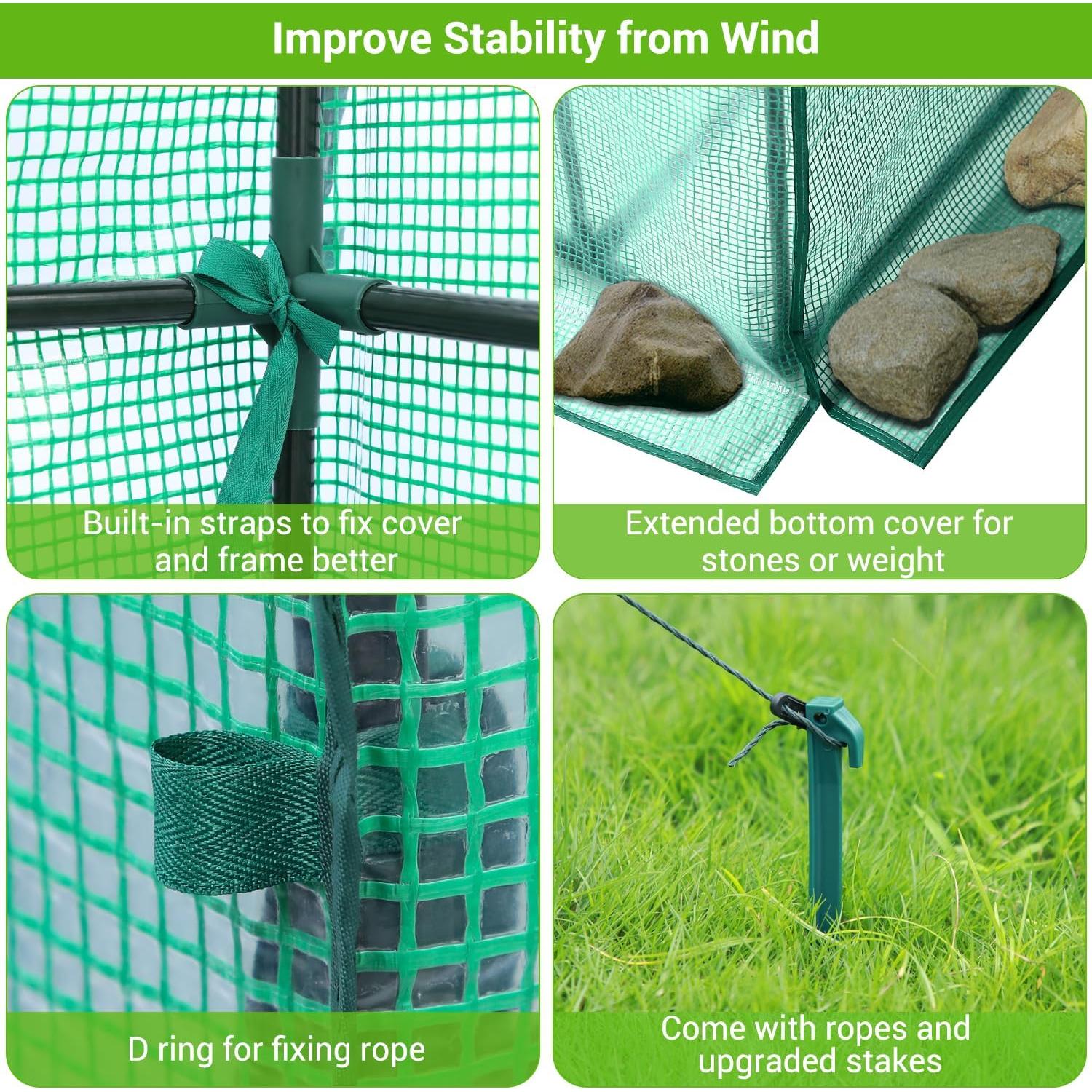 Invernadero Ohuhu 3 Niveles 4 Estantes PE 1.47x0.77x1.95 m