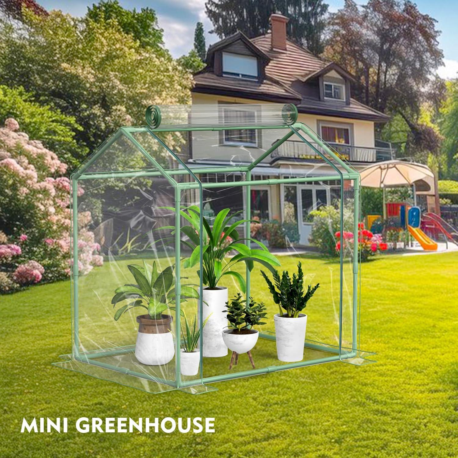 Mini Invernadero Portátil Awvlvwa 85x59x82.5 cm PVC Transparente