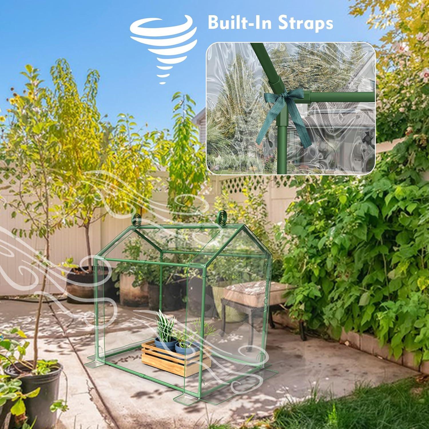 Mini Invernadero Portátil Awvlvwa 85x59x82.5 cm PVC Transparente