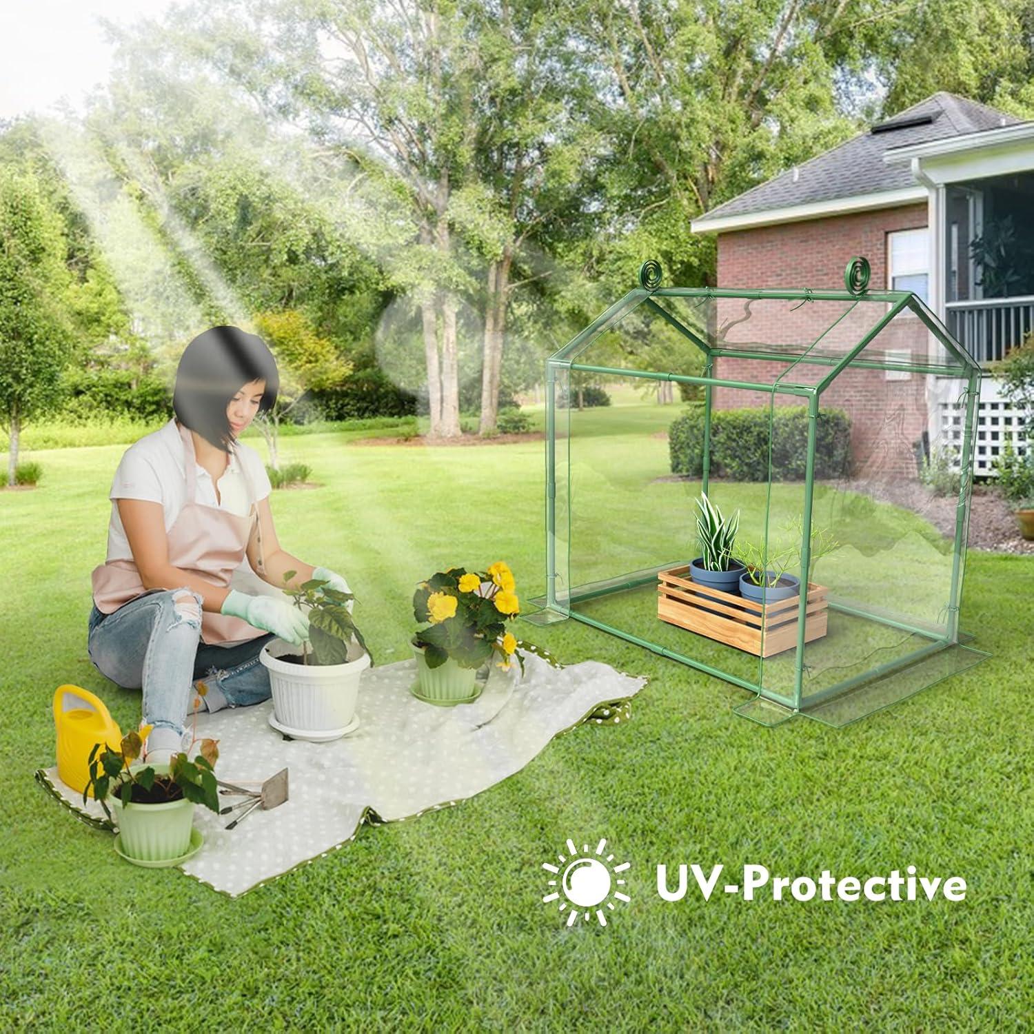 Mini Invernadero Portátil Awvlvwa 85x59x82.5 cm PVC Transparente