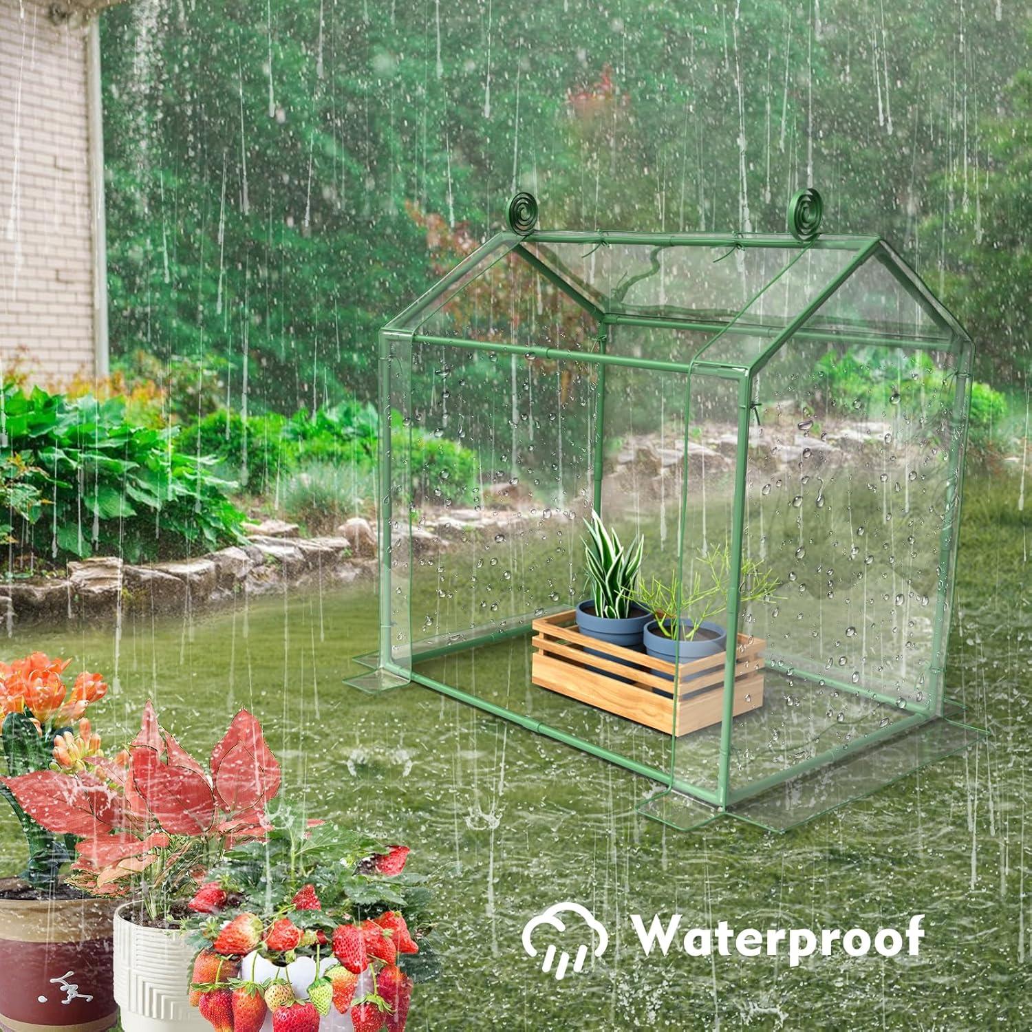 Mini Invernadero Portátil Awvlvwa 85x59x82.5 cm PVC Transparente