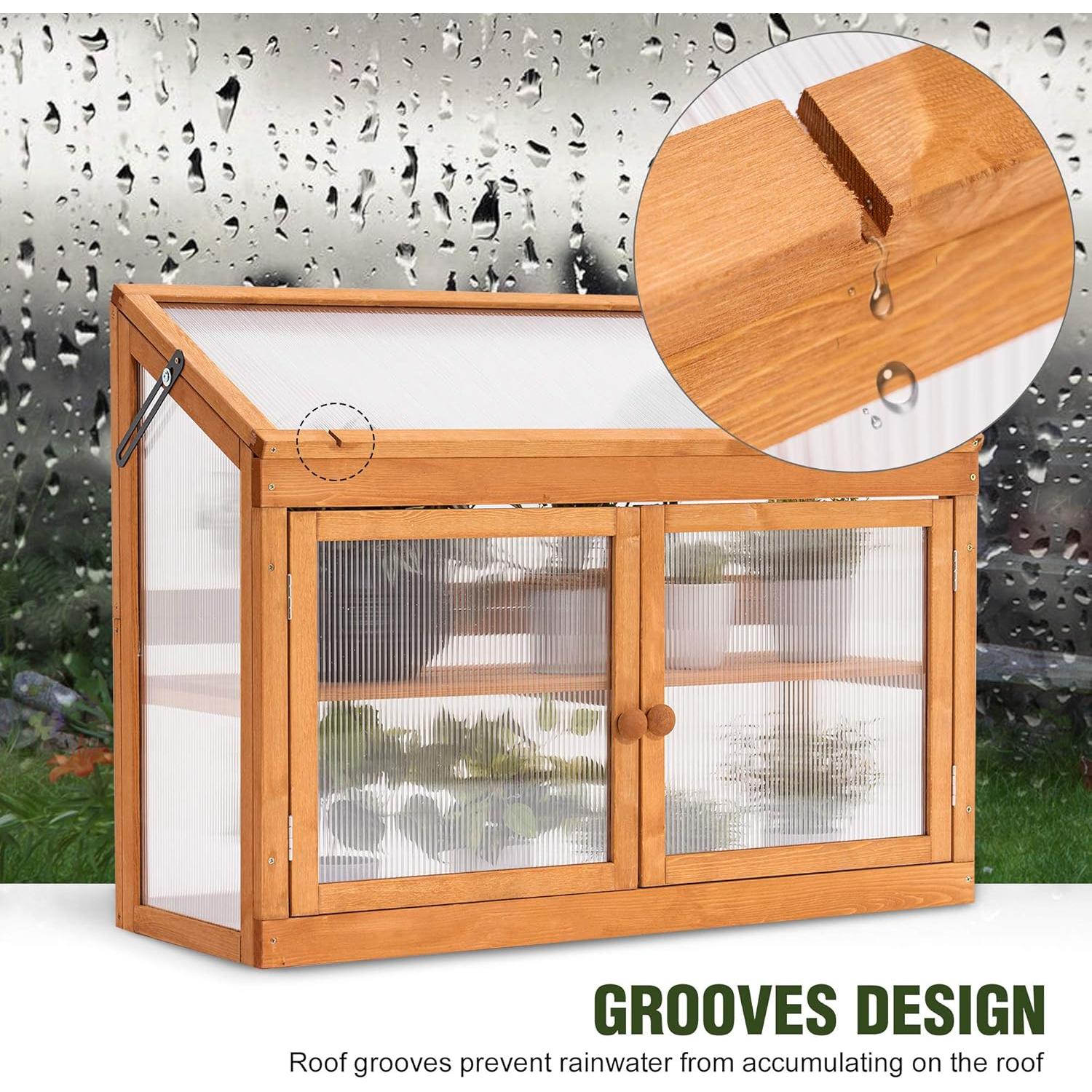 Invernadero Elevado de Madera Newacmellc 6057-0160 Naranja