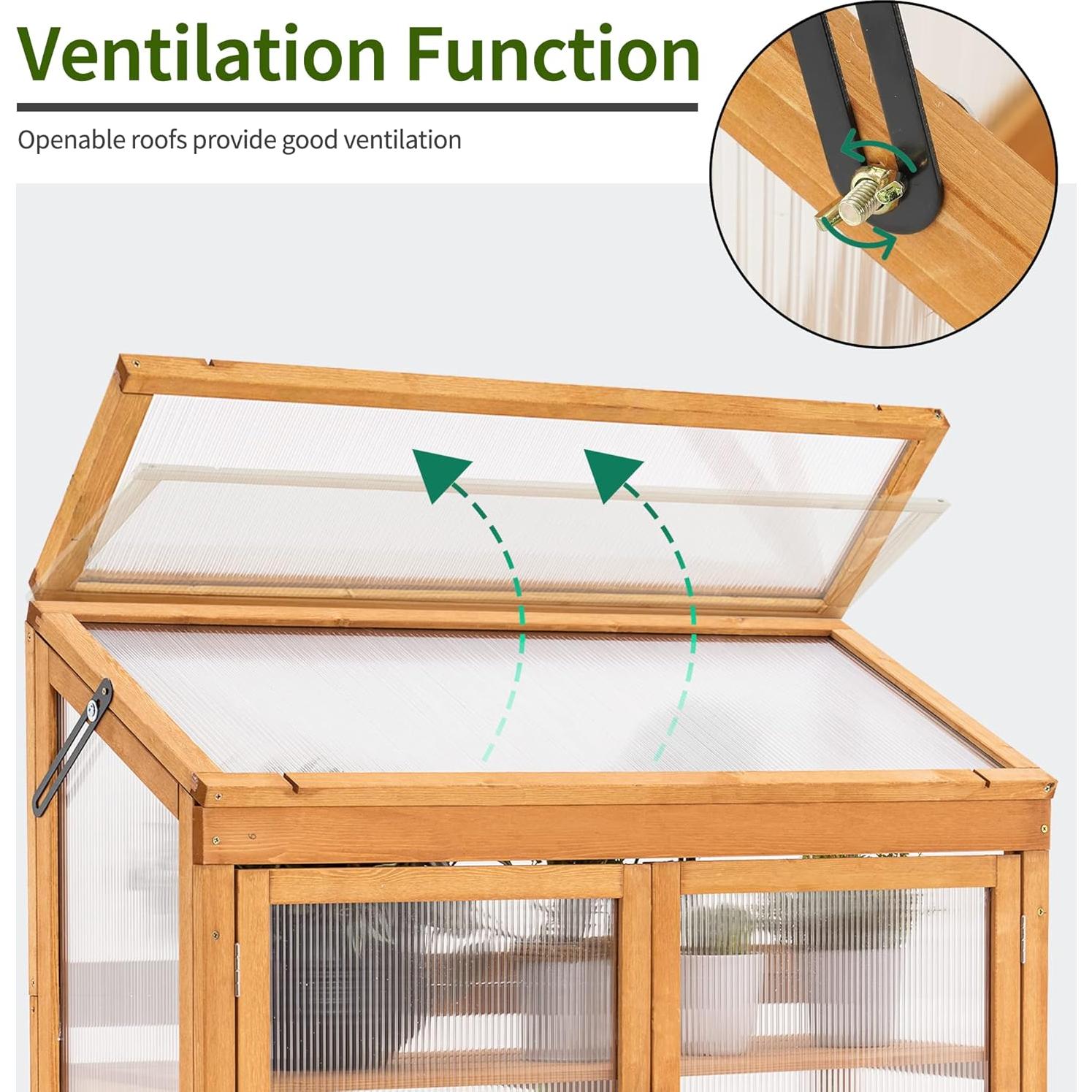 Invernadero Elevado de Madera Newacmellc 6057-0160 Naranja