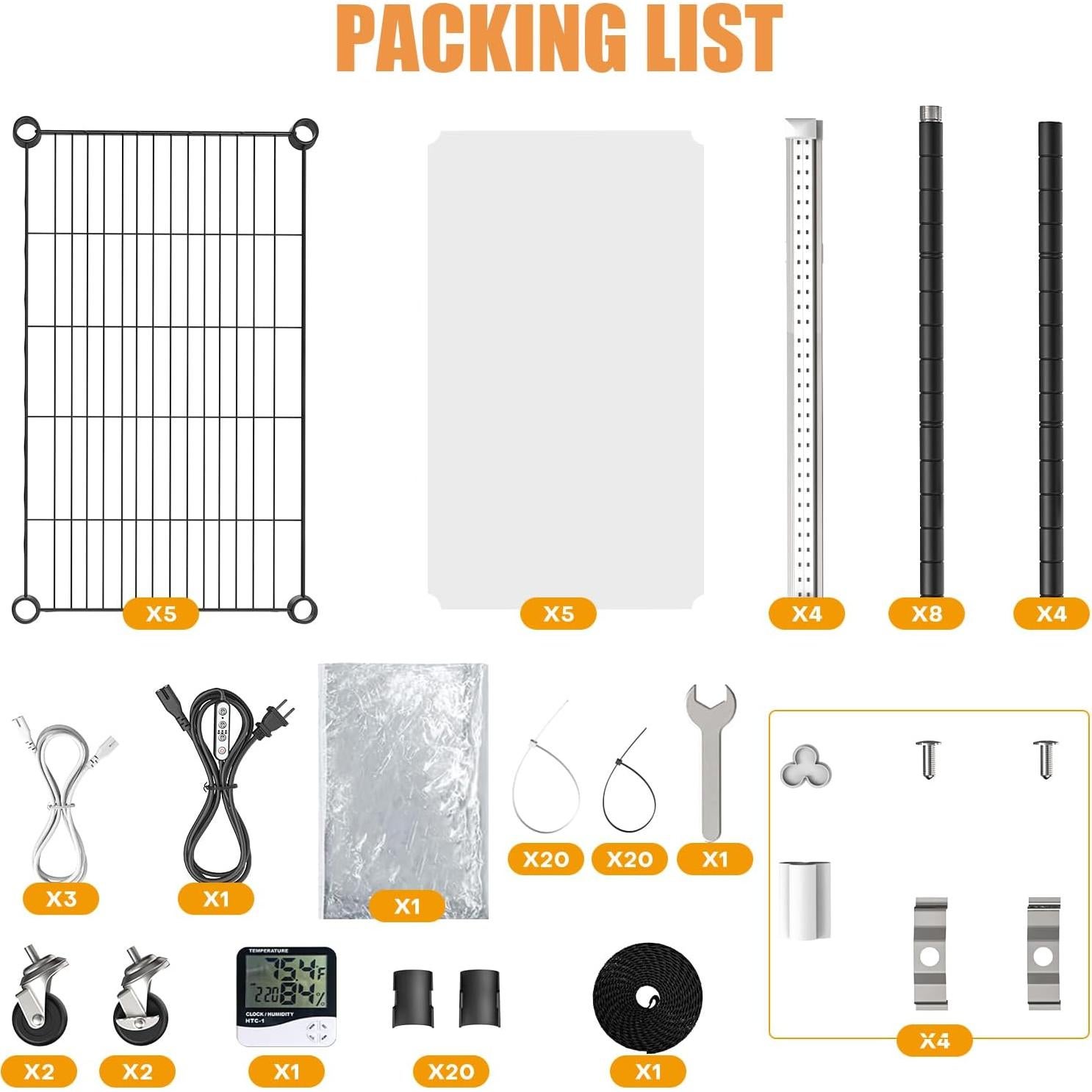 Invernadero Interior Sagrynfp 5 Niveles con Luces 72W