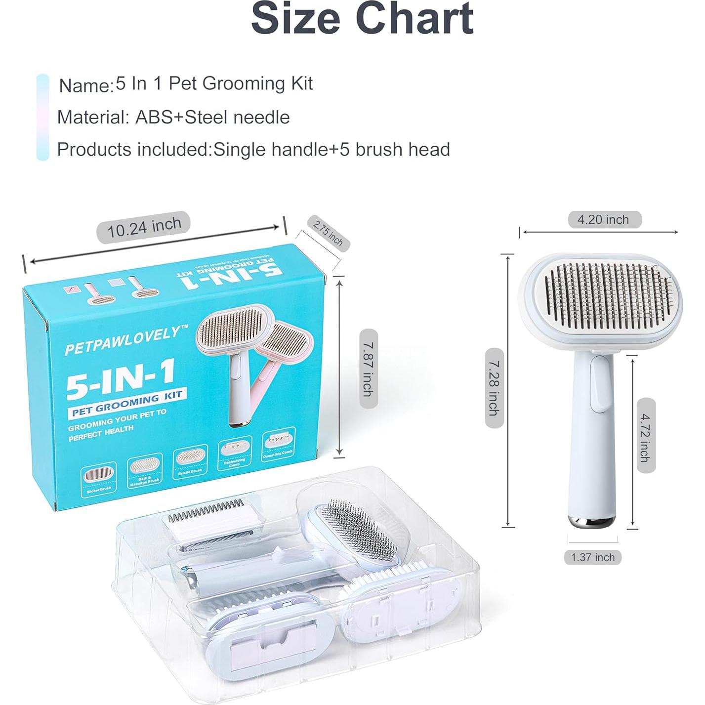 Kit de Acicalamiento 5 en 1 PETPAWLOVELY para Mascotas