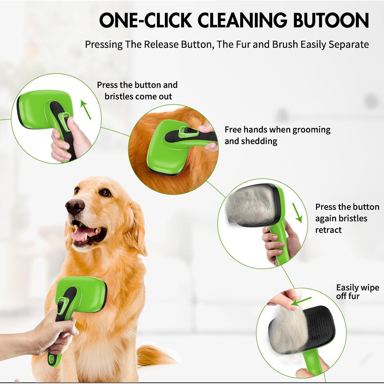 Kit de Cepillos para Perros y Gatos Joy-Pet 3 en 1 Verde