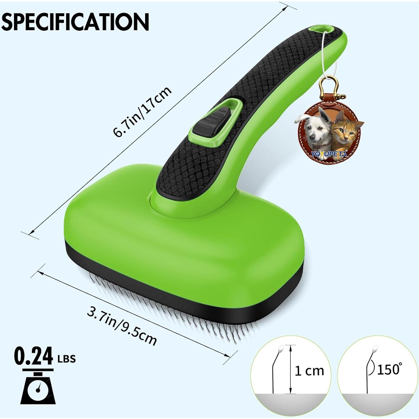 Kit de Cepillos para Perros y Gatos Joy-Pet 3 en 1 Verde