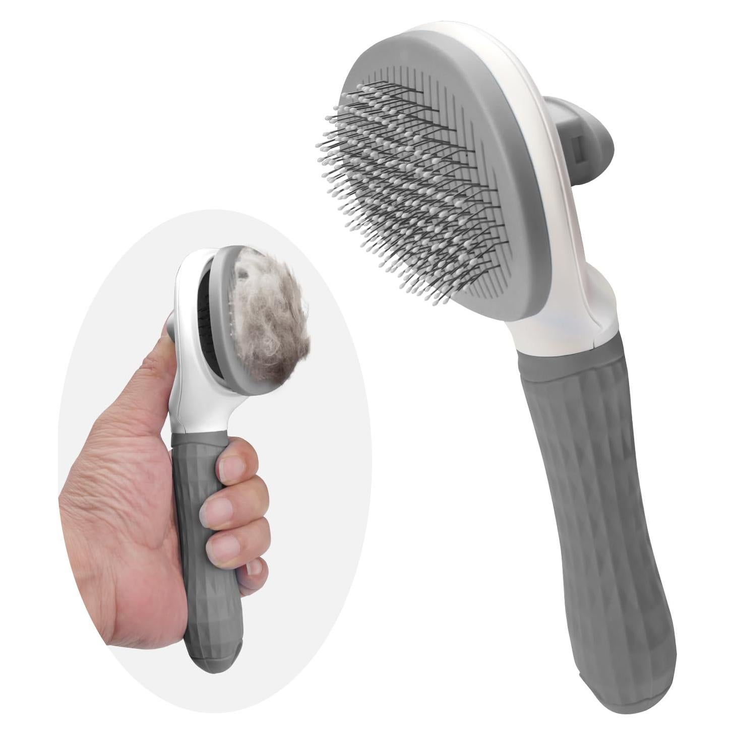 Cepillo Autolimpiante SOGUE para Gatos y Perros - Gris