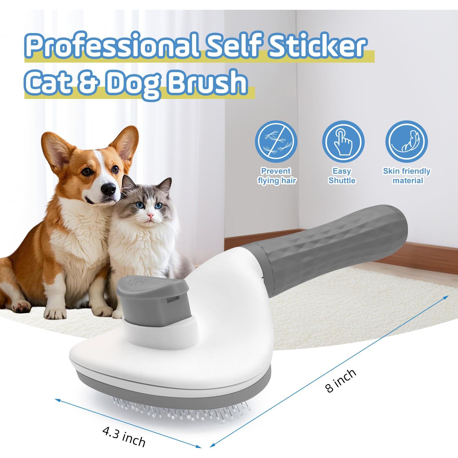 Cepillo Autolimpiante SOGUE para Gatos y Perros - Gris