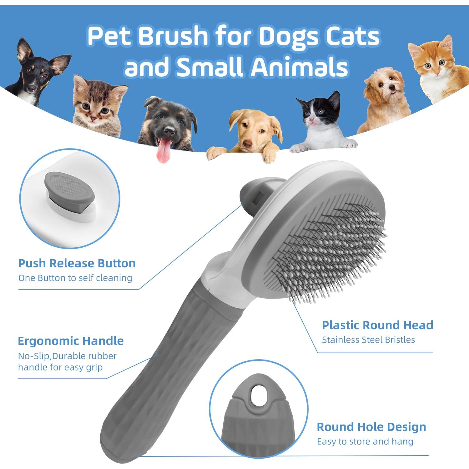 Cepillo Autolimpiante SOGUE para Gatos y Perros - Gris