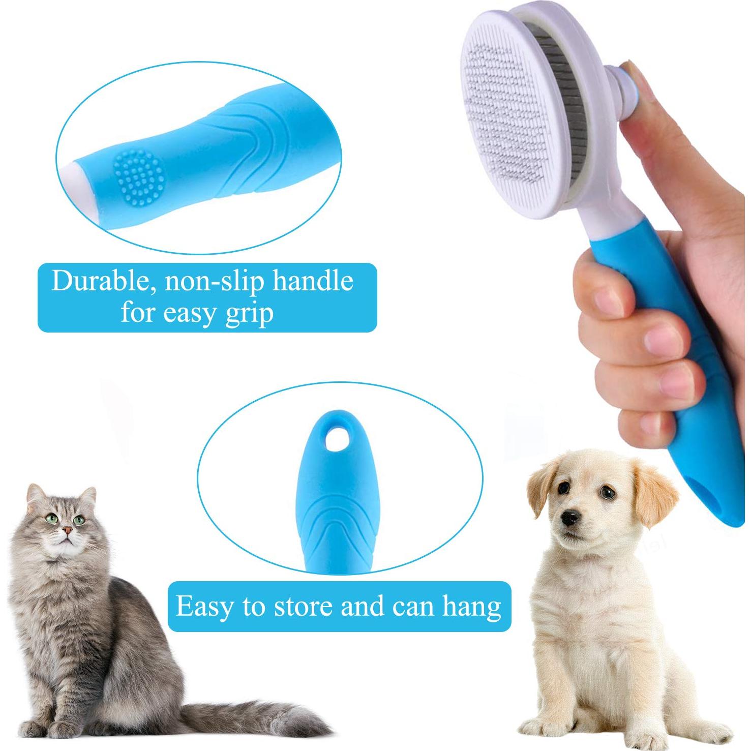 Cepillo Slicker Autolimpiante eMMiuss para Gatos y Perros