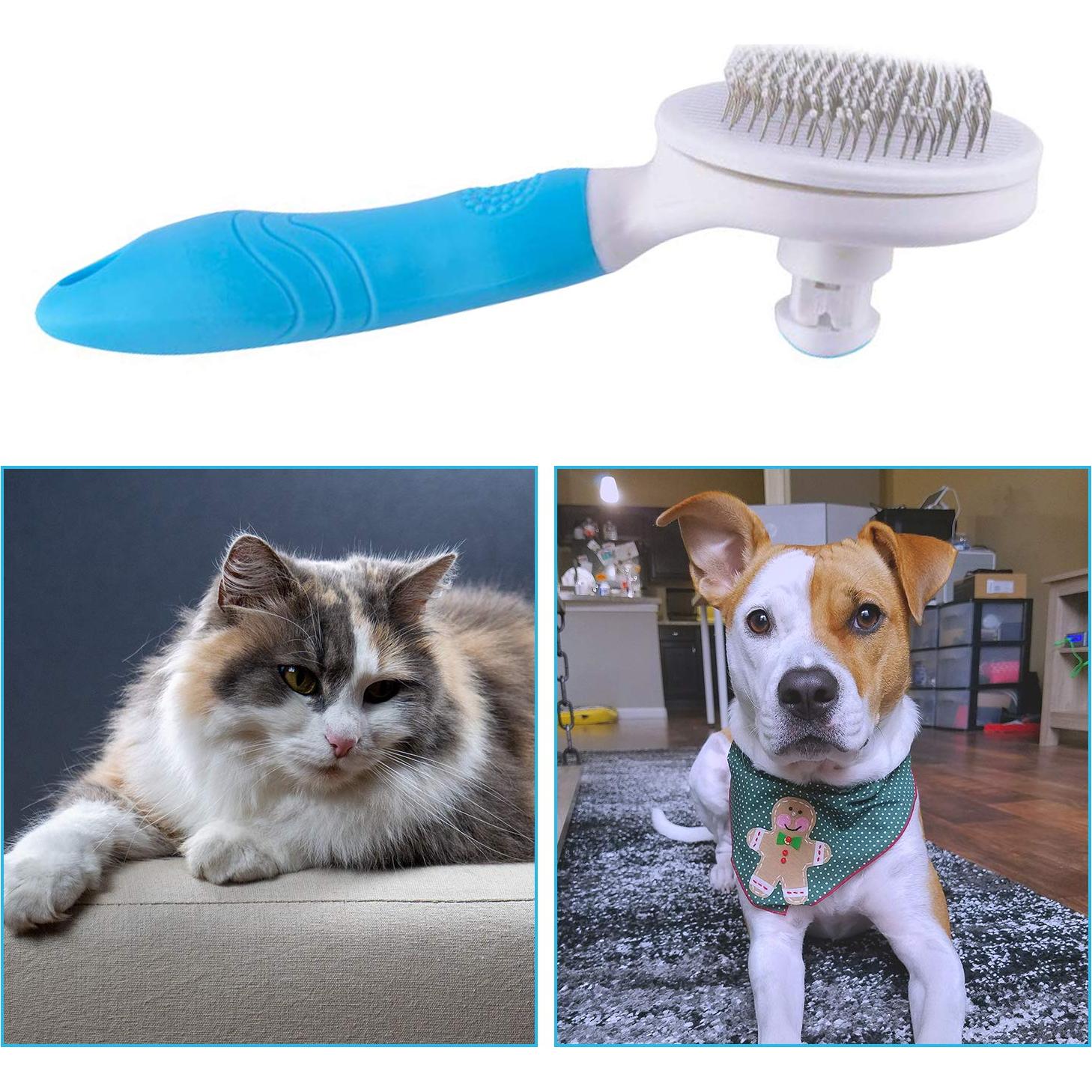 Cepillo Slicker Autolimpiante eMMiuss para Gatos y Perros