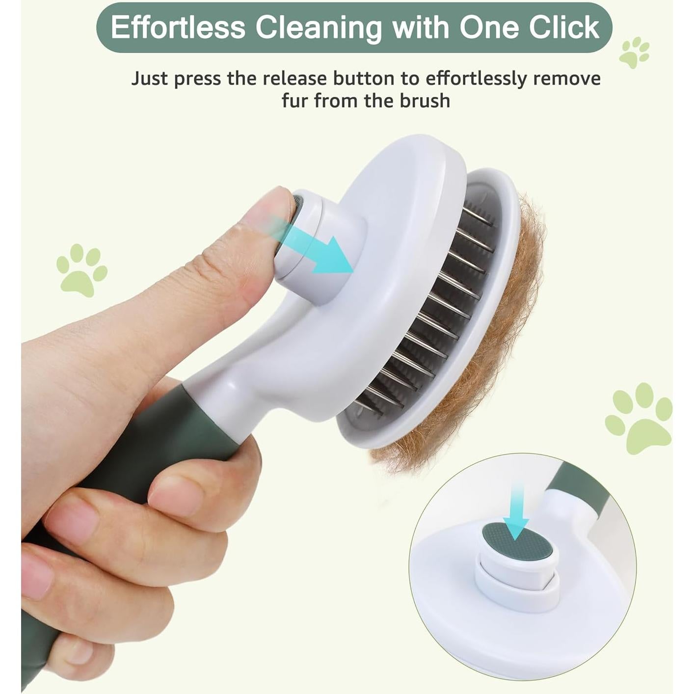 Cepillo Autolimpiante para Mascotas IPTPAS Verde - Aseo Perros y Gatos