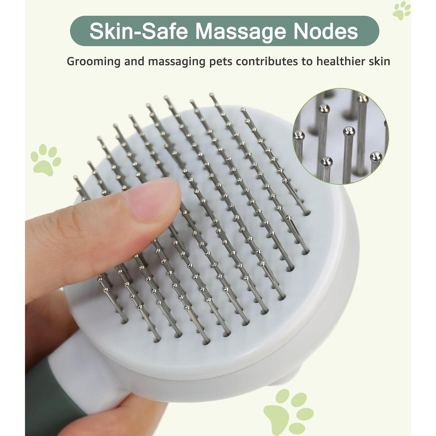 Cepillo Autolimpiante para Mascotas IPTPAS Verde - Aseo Perros y Gatos