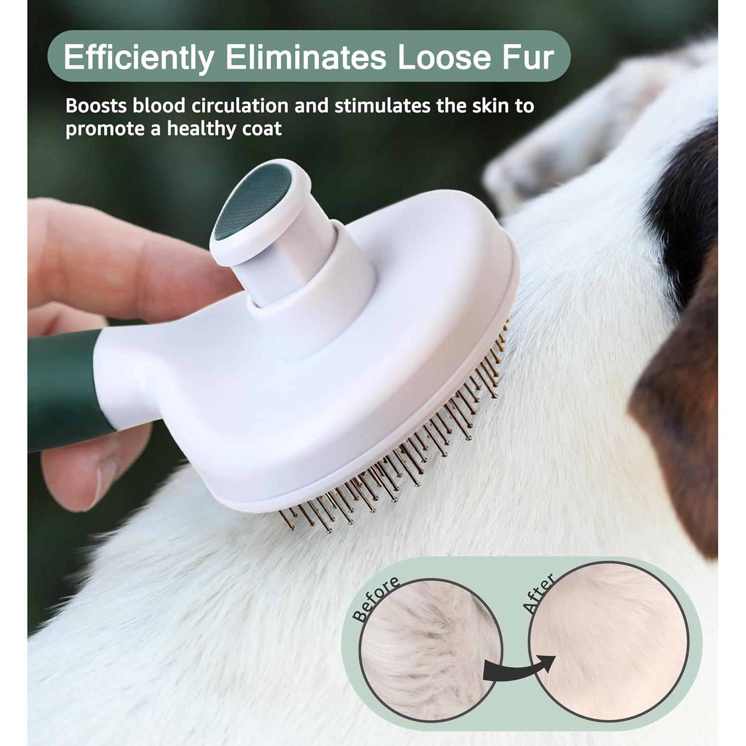 Cepillo Autolimpiante para Mascotas IPTPAS Verde - Aseo Perros y Gatos