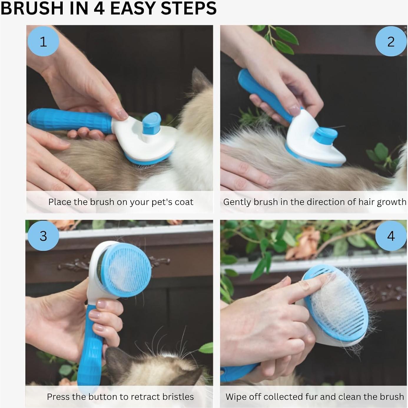 Cepillo Autolimpiante AIXIN para Gatos y Perros - 20cm