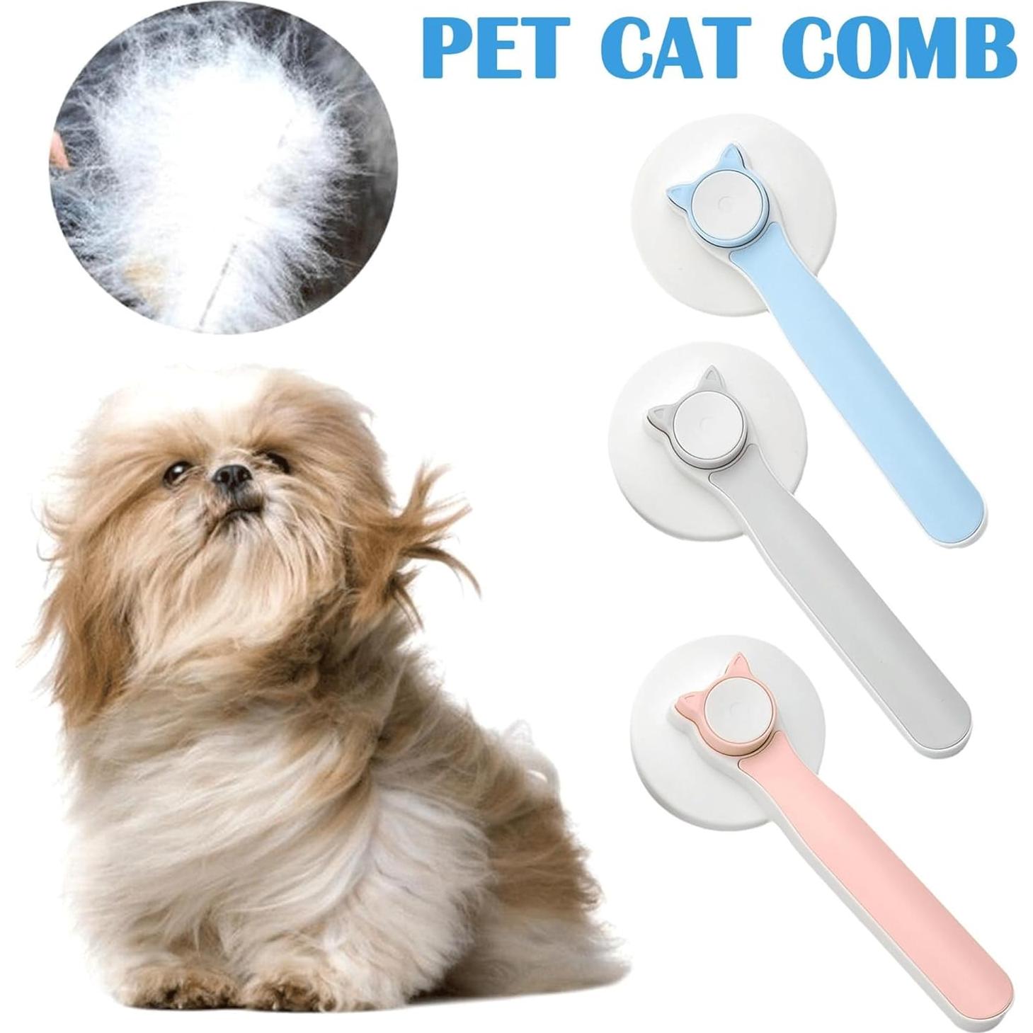 Cepillo Slicker Autolimpiante Falnatco para Gatos y Perros Azul