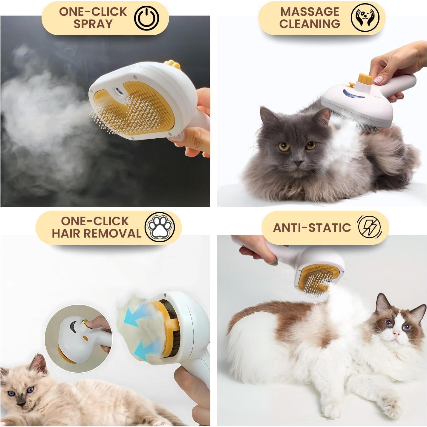 Cepillo de Vapor Autolimpiante ENUKYCOM para Mascotas 4 en 1