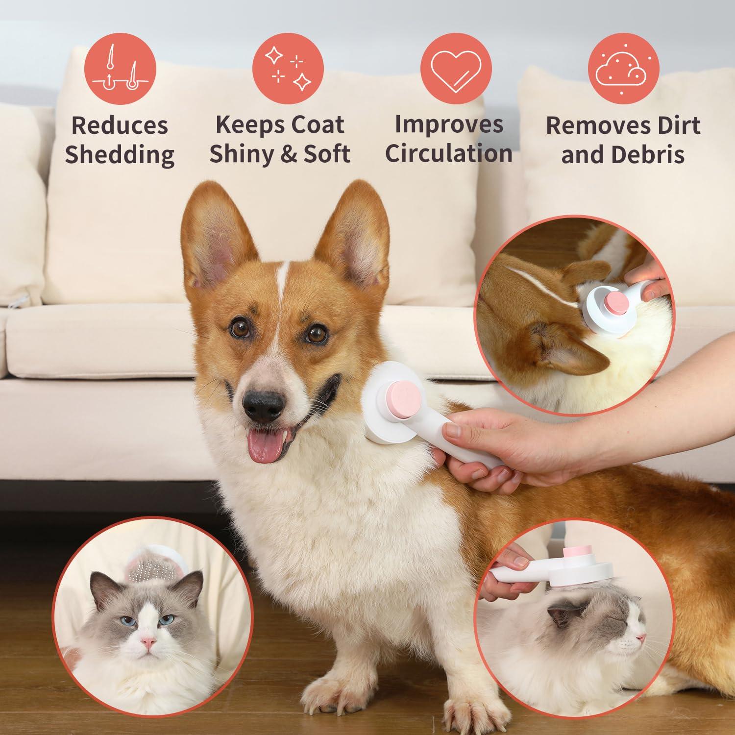 Cepillo Slicker Autolimpiante HYPERSPACE para Gatos y Perros