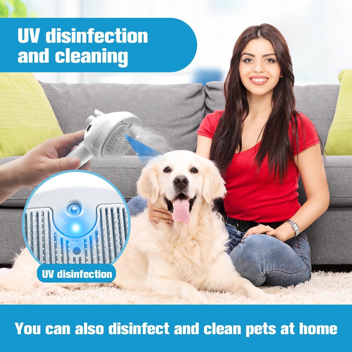 Cepillo de Vapor SOGUE 4 en 1 para Gatos y Perros Blanco