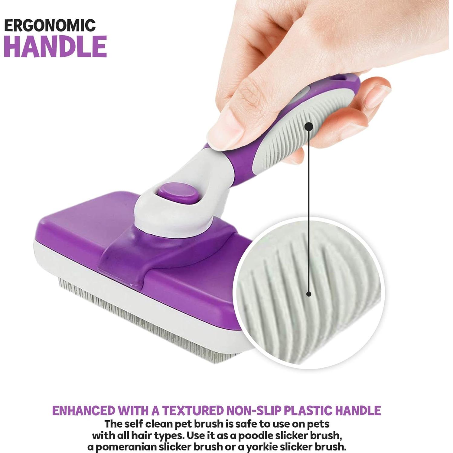 Cepillo Desenredante Autolimpiante Poodle Pet 16.5 cm