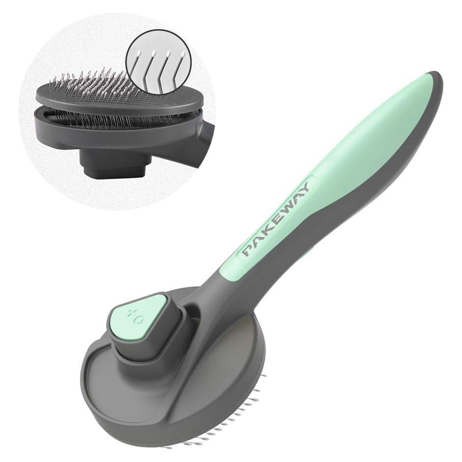 Cepillo Autolimpiante para Gatos y Perros PAKEWAY Verde