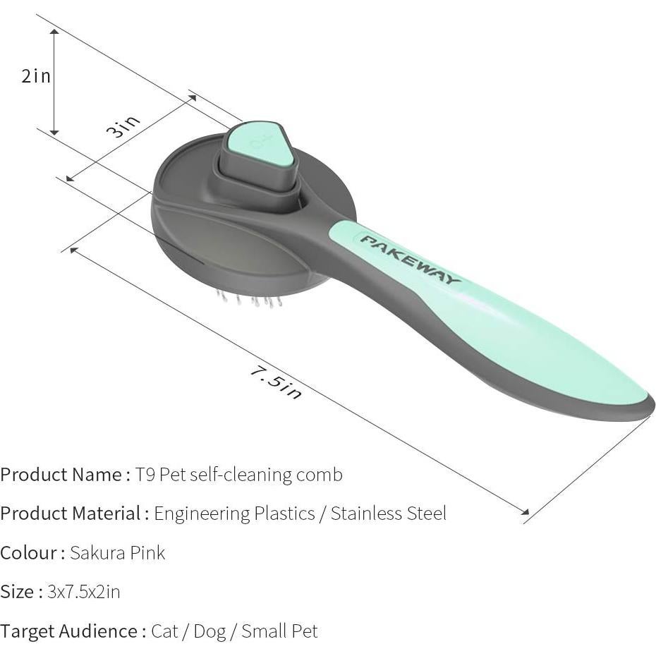 Cepillo Autolimpiante para Gatos y Perros PAKEWAY Verde