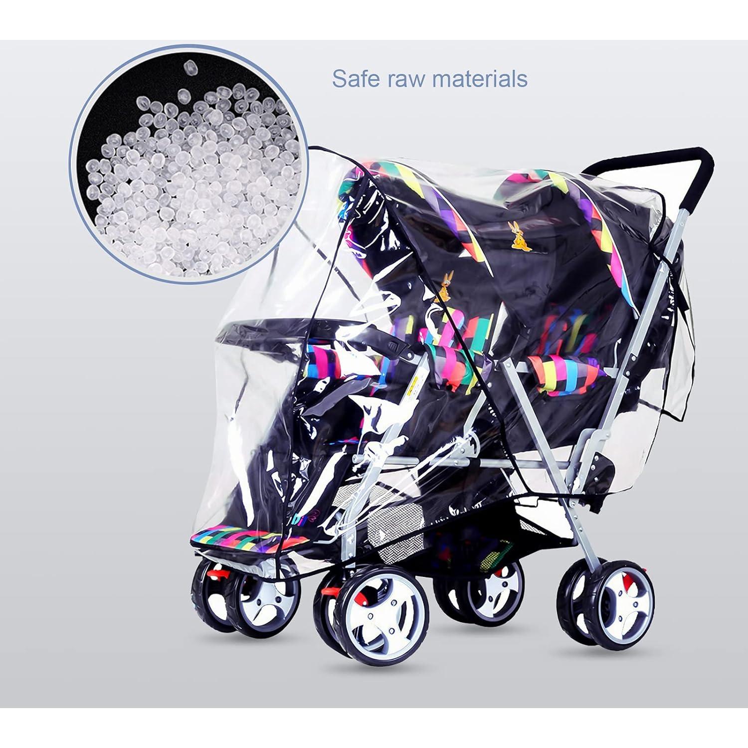 Cubierta de lluvia para cochecito de gemelos ITODA, impermeable