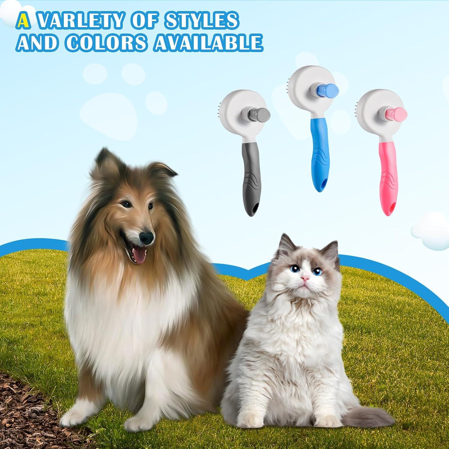 Cepillo para Mascotas Patepoby Rosa Autolimpiante 19.8x9.9cm