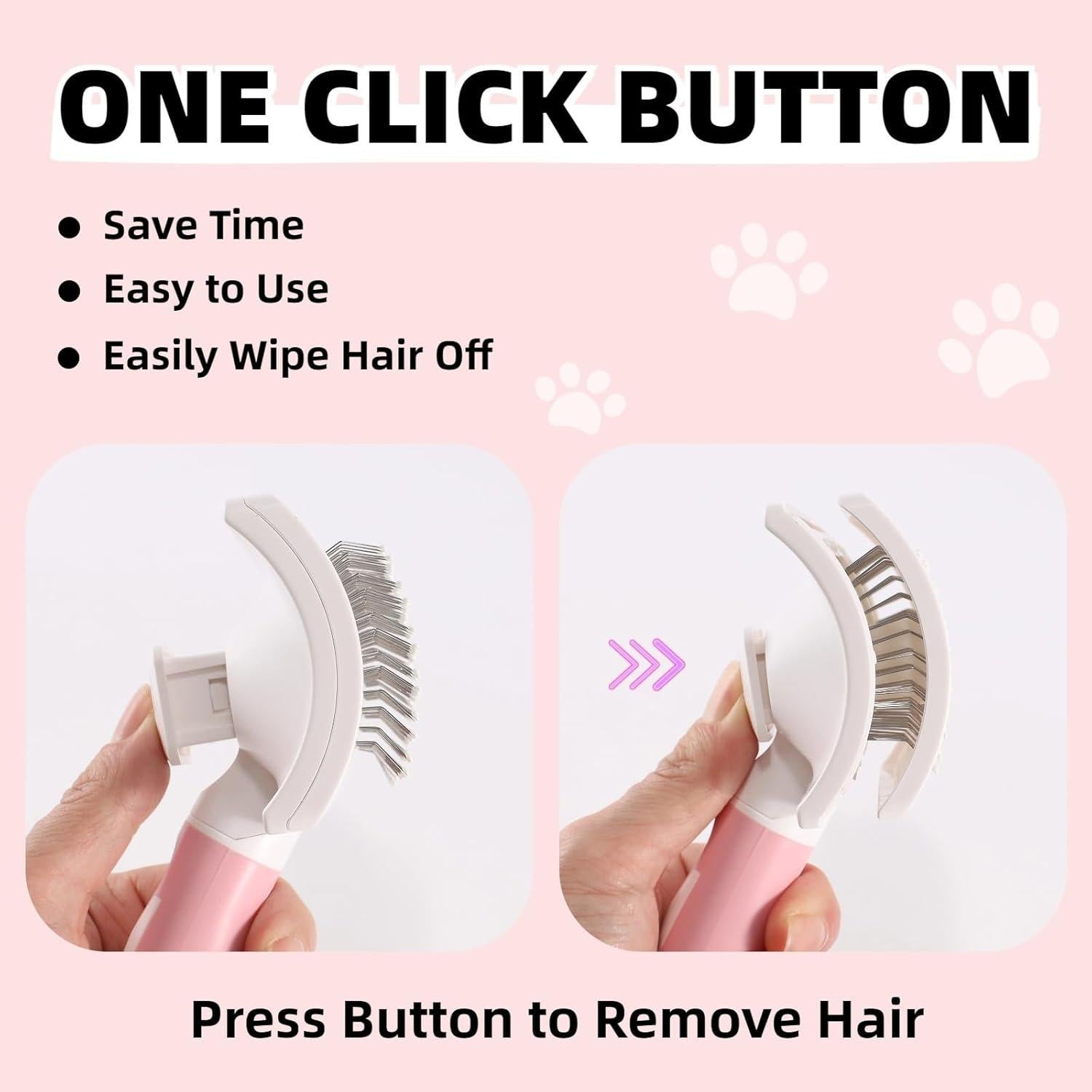 Cepillo Autolimpiante Vimfashi para Perros Rosa 19x10.6cm