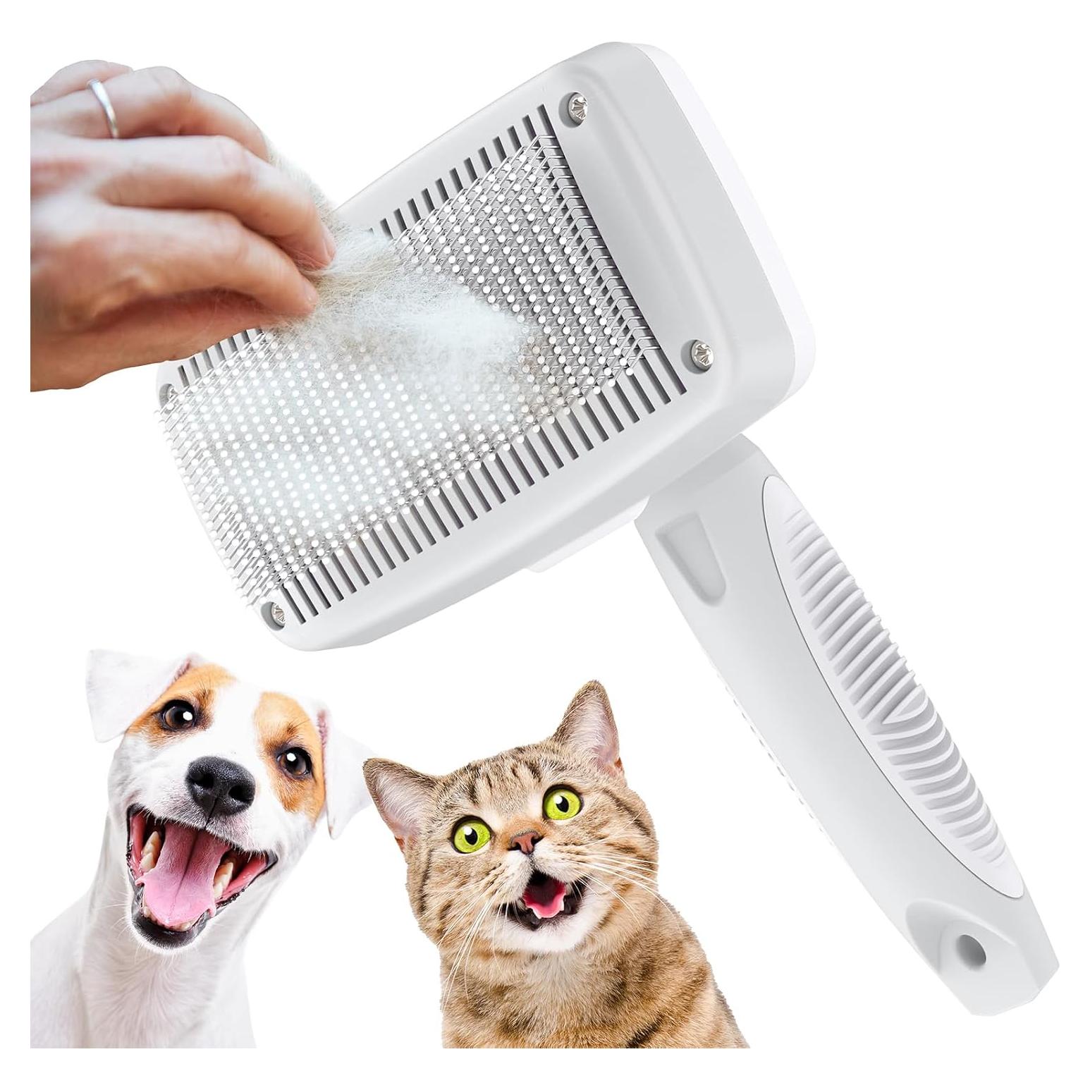 Cepillo Autolimpiante Crala para Perros y Gatos - Elimina Pelo Suelto