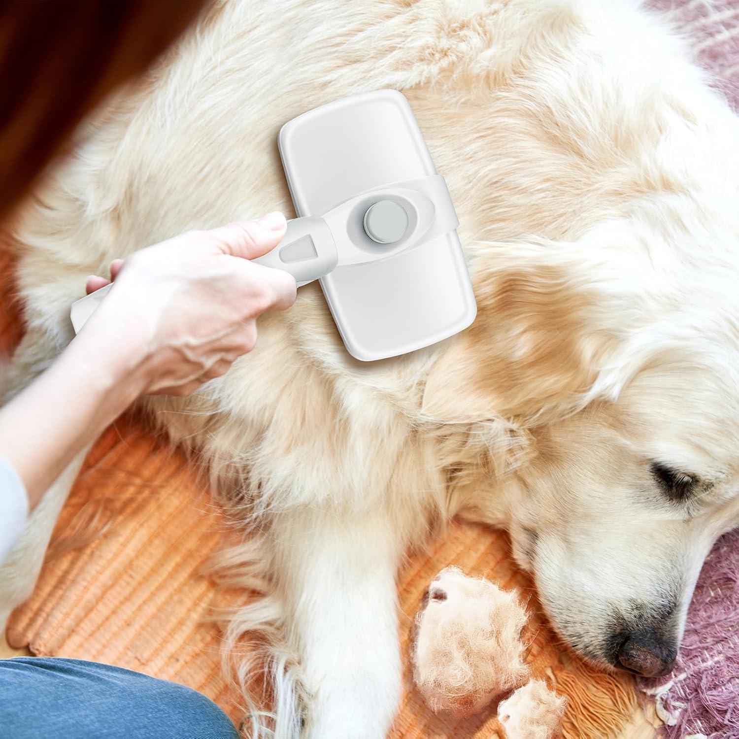 Cepillo Autolimpiante Crala para Perros y Gatos - Elimina Pelo Suelto