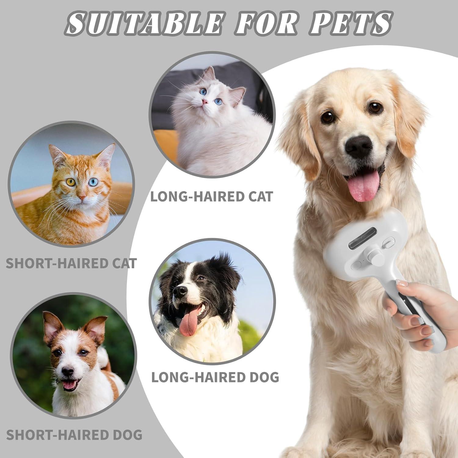 Cepillo de Vapor para Gatos y Perros 3 en 1 Autolimpiante