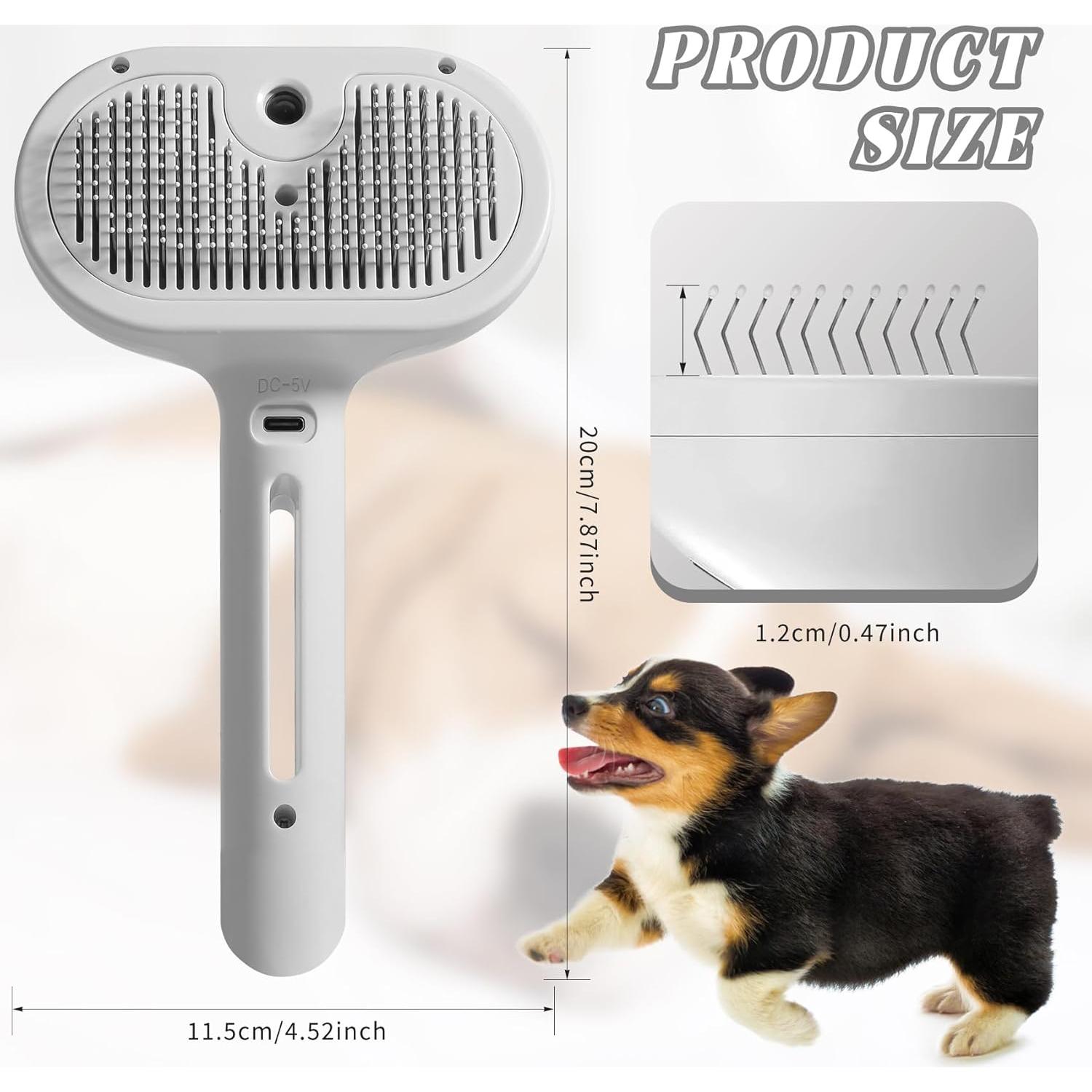 Cepillo de Vapor para Gatos y Perros 3 en 1 Autolimpiante