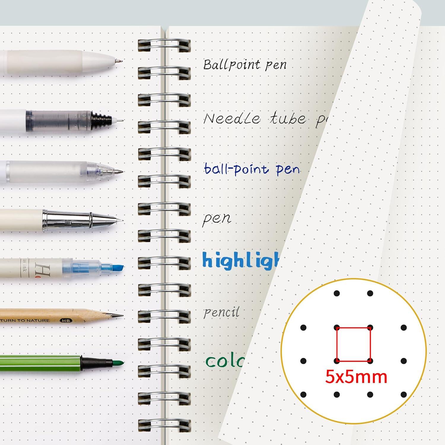 Cuaderno Espiral A5 EMSHOI Punteado 300 Páginas Azul Claro