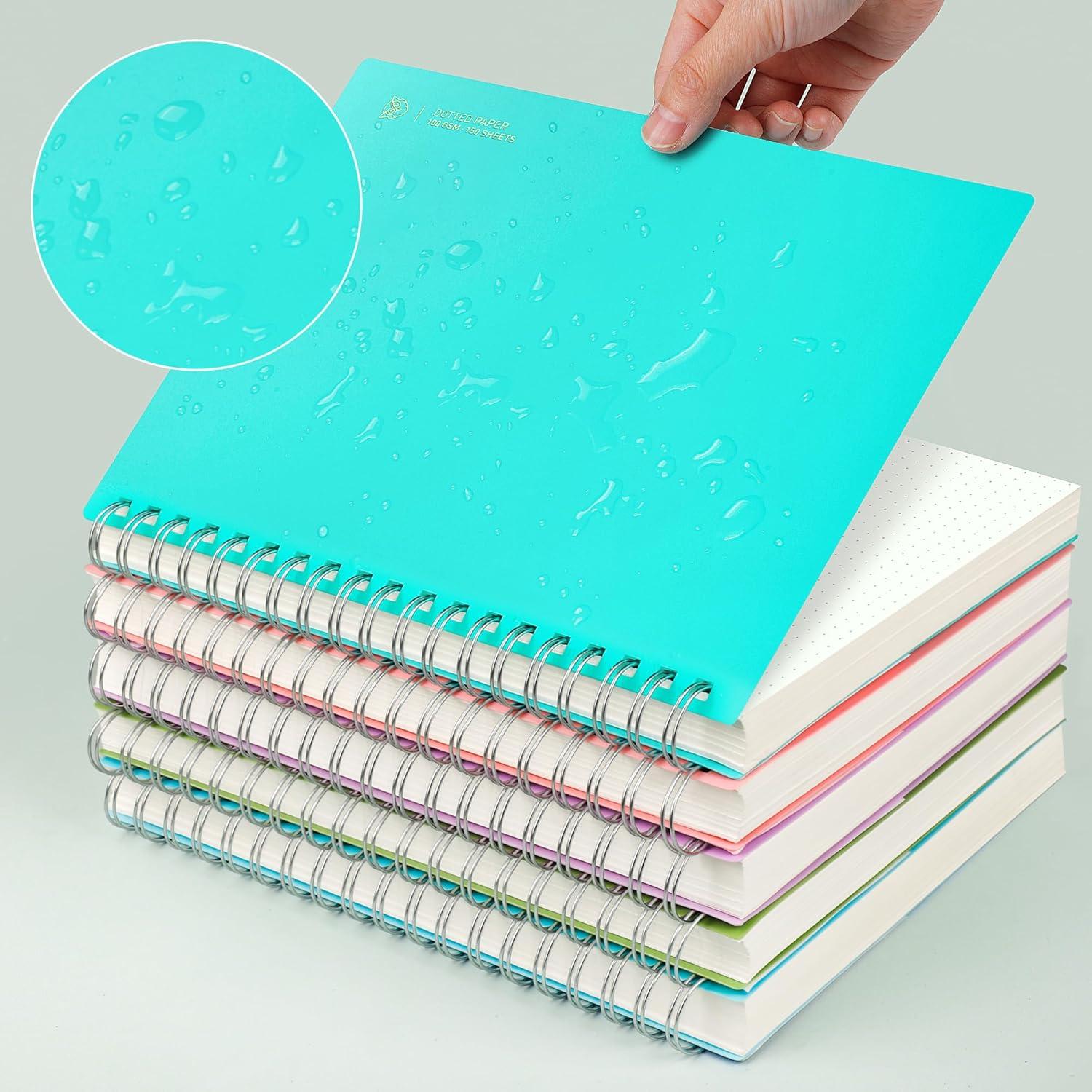 Cuaderno Espiral A5 EMSHOI Punteado 300 Páginas Azul Claro