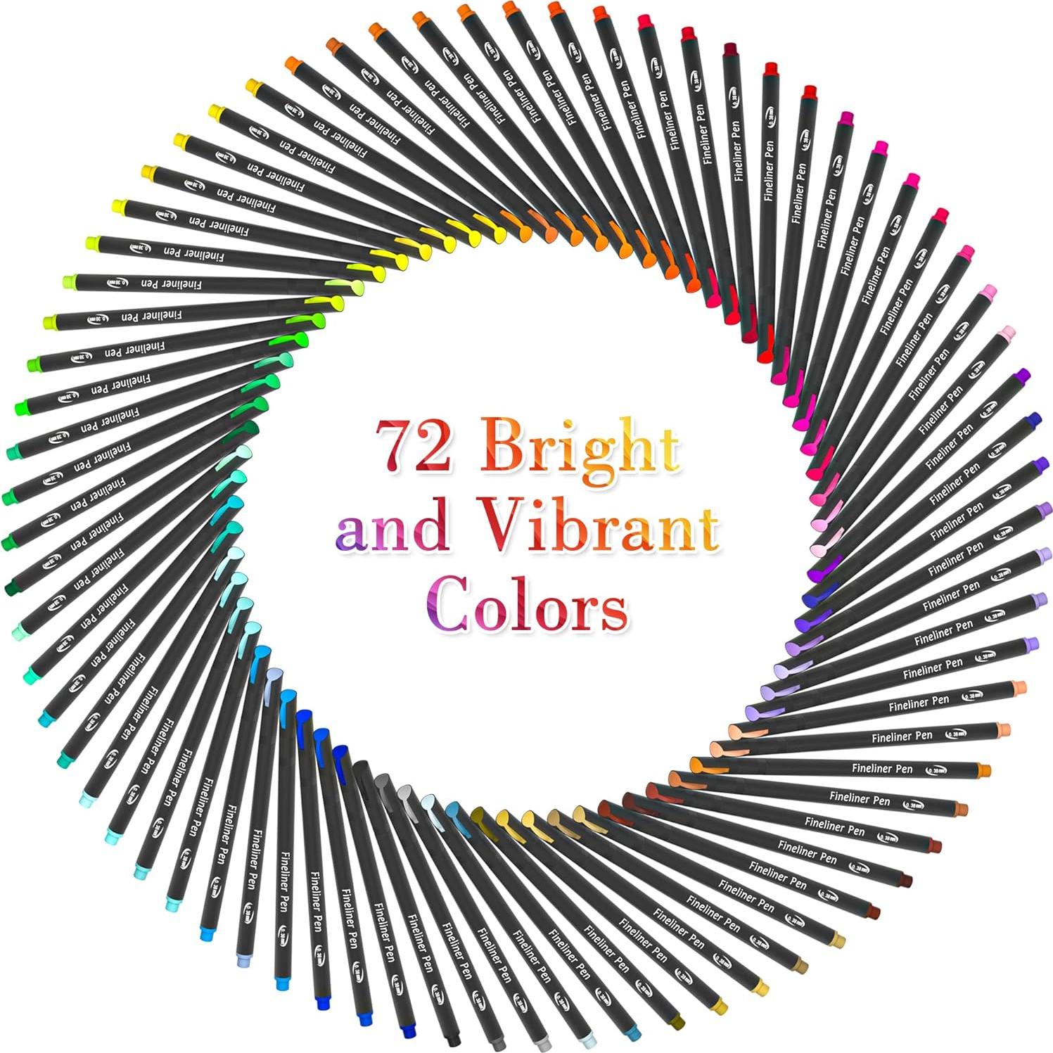Bolígrafos Fineliner Tebik 80 Pack 72 Colores 0.38mm