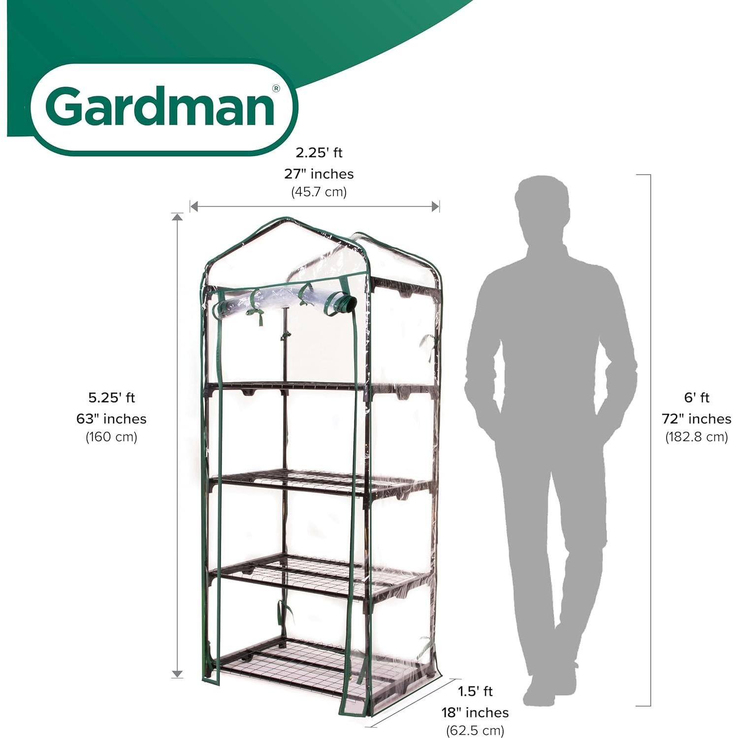 Invernadero Mini Gardman R687 4 Niveles 68.58x45.72x160.02cm