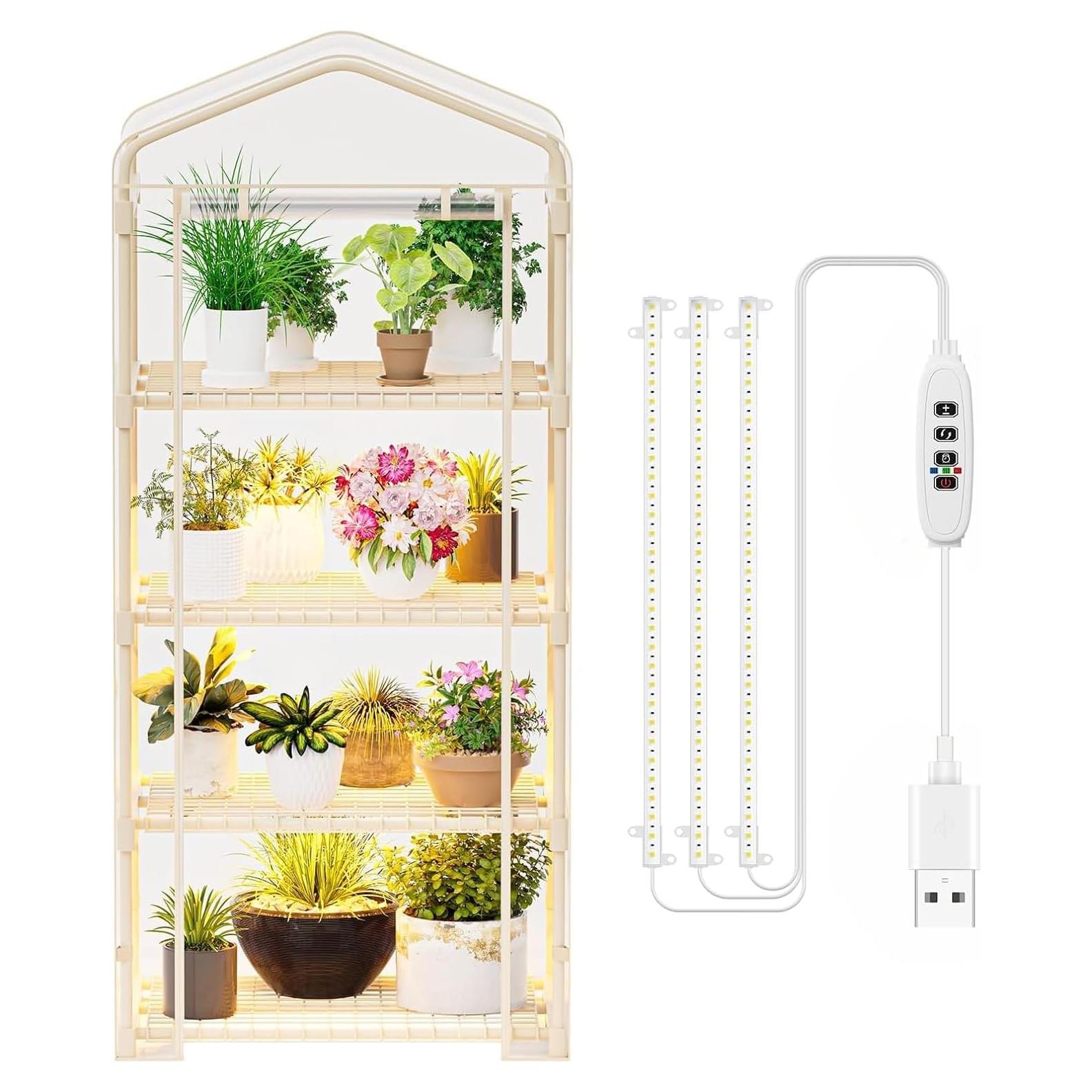 Invernadero Mini Portátil SPECILITE 4 Niveles 70.1x49x155.9 cm