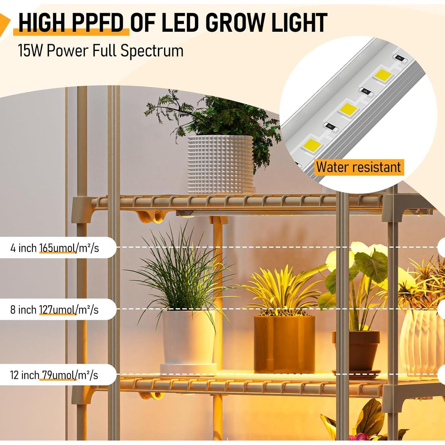 Invernadero Mini Portátil SPECILITE 4 Niveles 70.1x49x155.9 cm