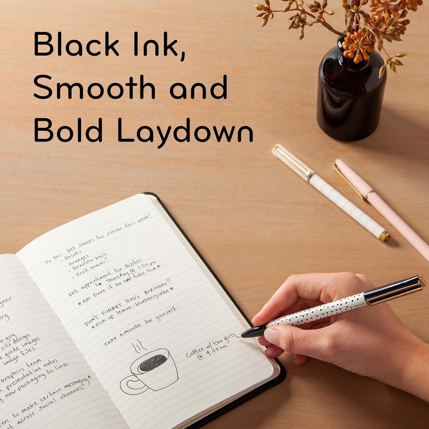 Set de 6 Plumas de Punta de Fieltro U Brands Catalina Tinta Negra