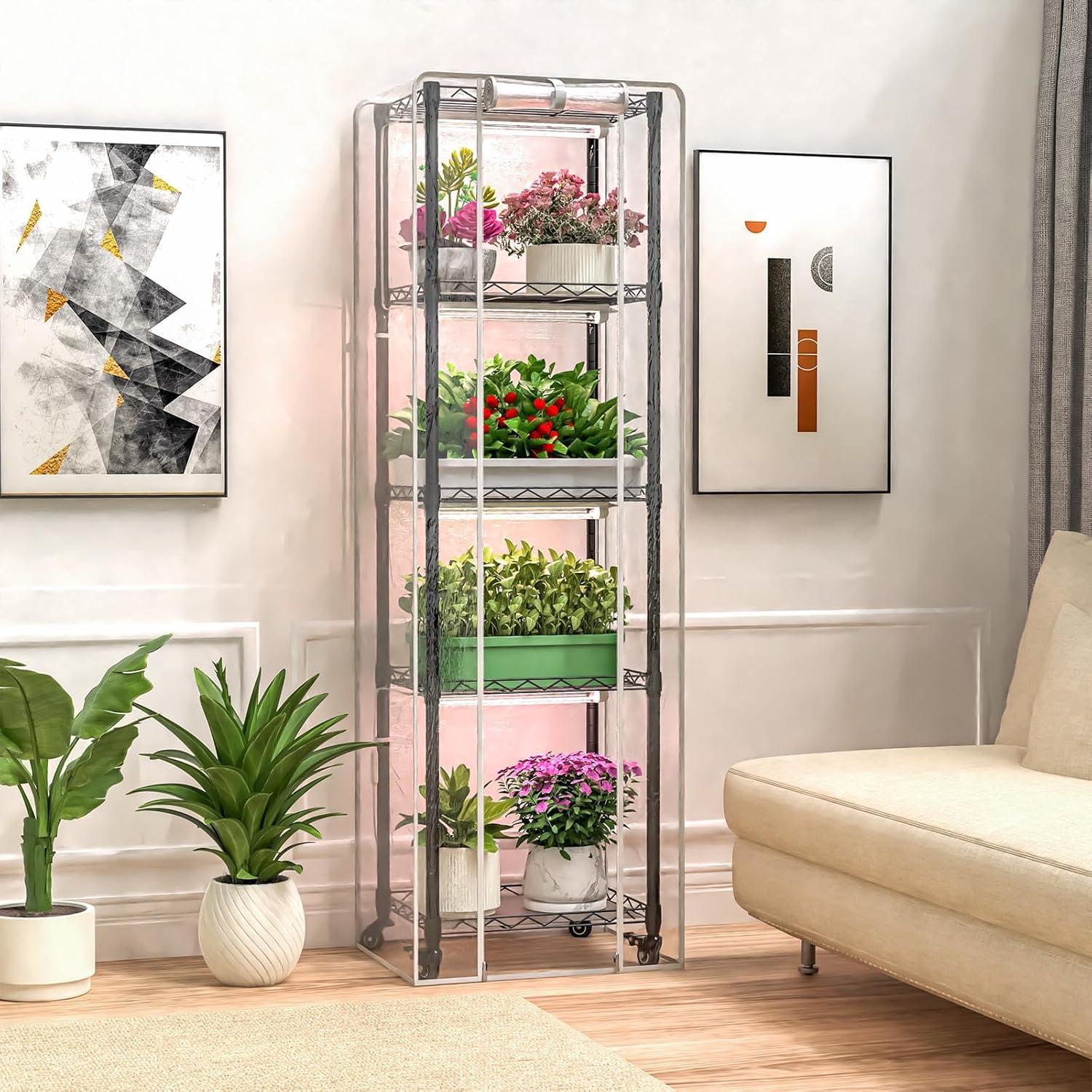 Invernadero Interior Sagrynfp 5 Niveles con Luces de Cultivo 40W