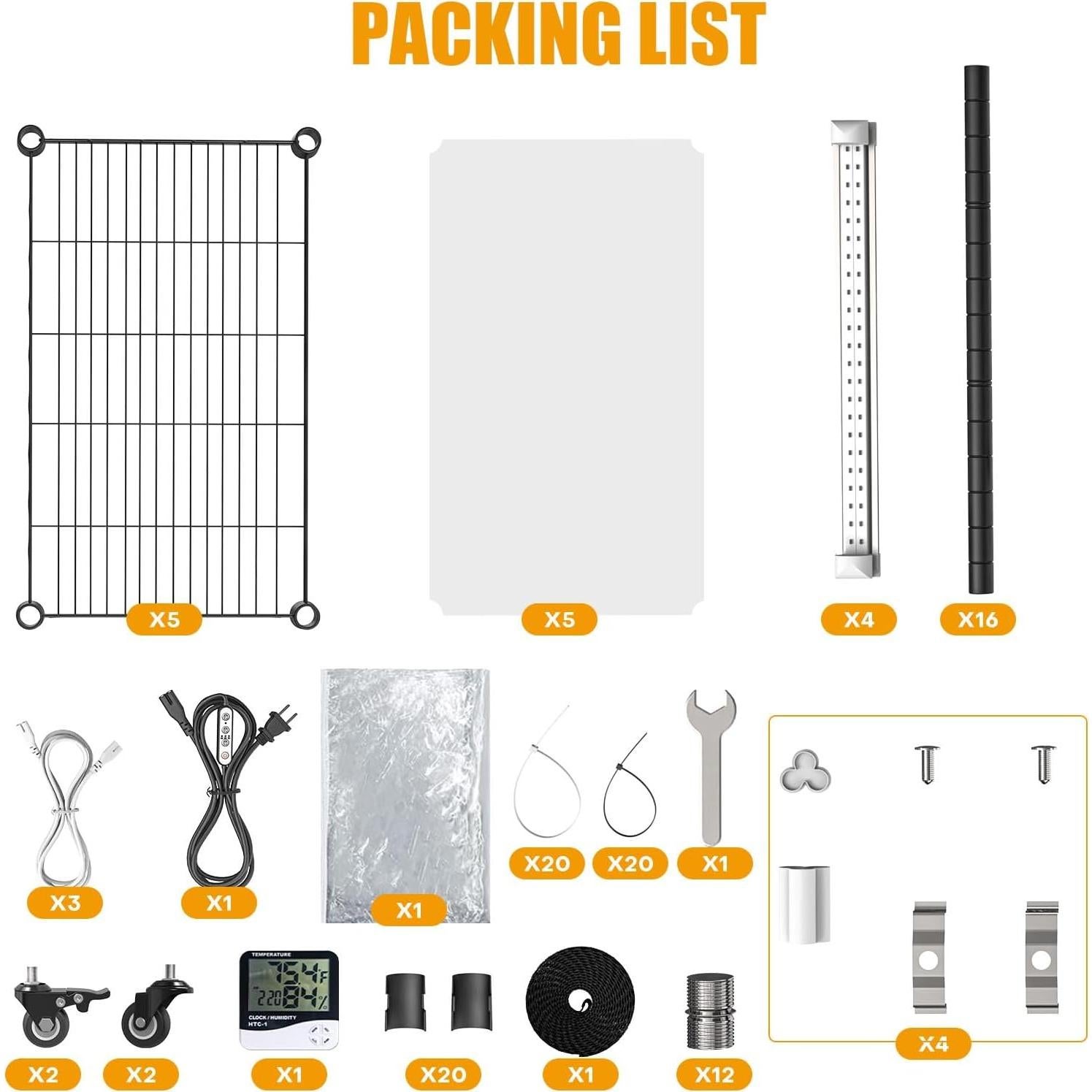 Invernadero Interior Sagrynfp 5 Niveles con Luces de Cultivo 40W