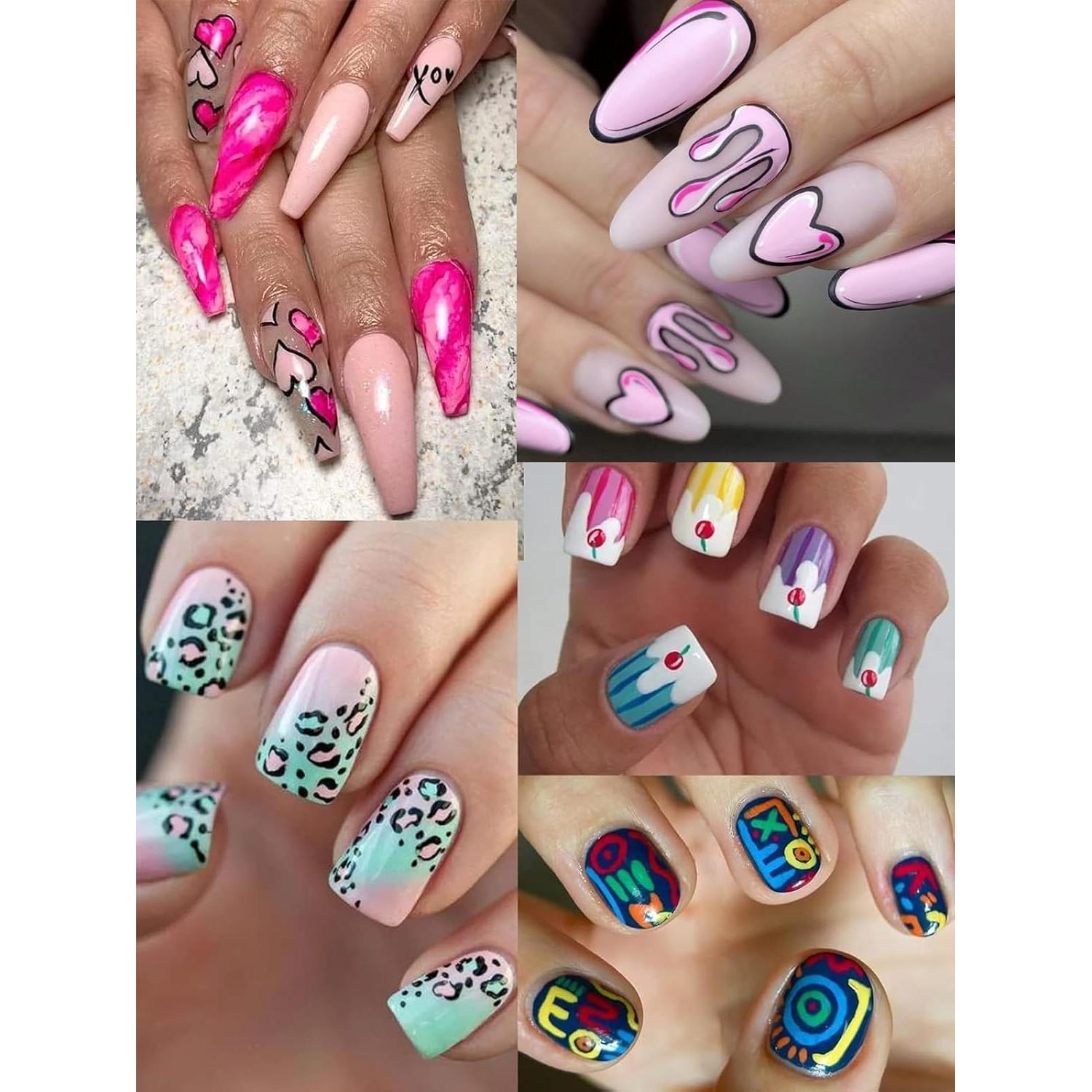 Set de 12 Lápices para Arte de Uñas Kalolary - Colores Vibrantes