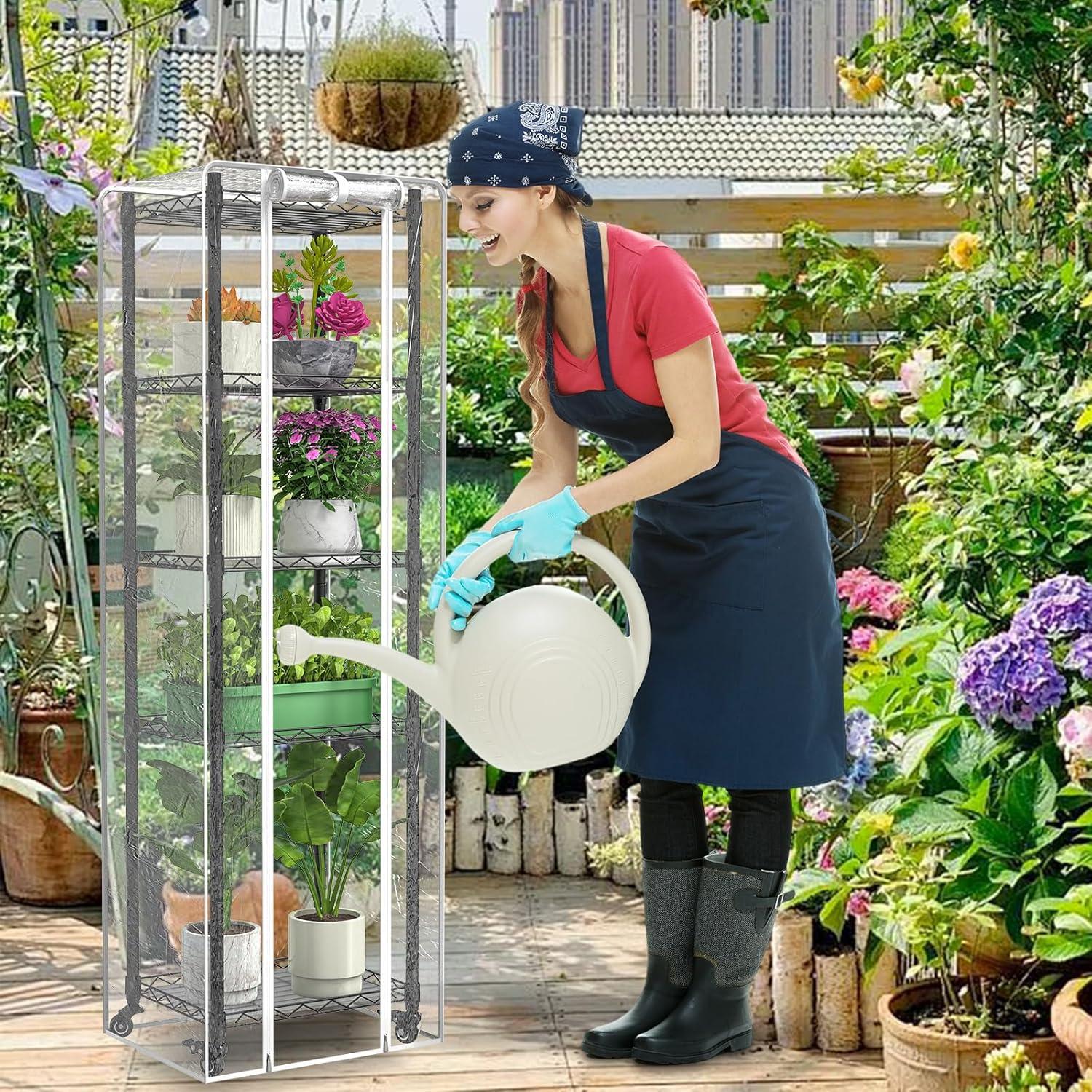 Invernadero portátil 5 estantes Sagrynfp 39.9x30x158.3 cm