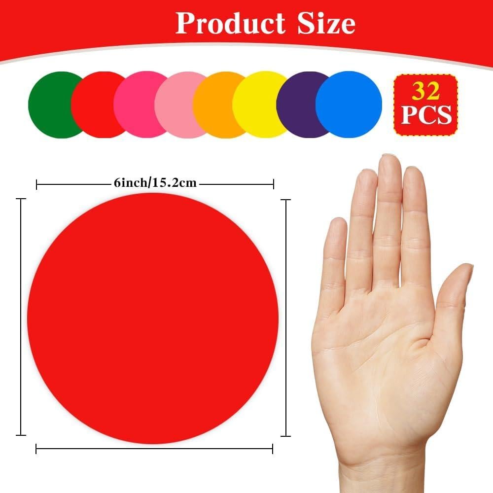 Pegatinas de Piso Multicolores Fenreen 32 PCS 15 cm