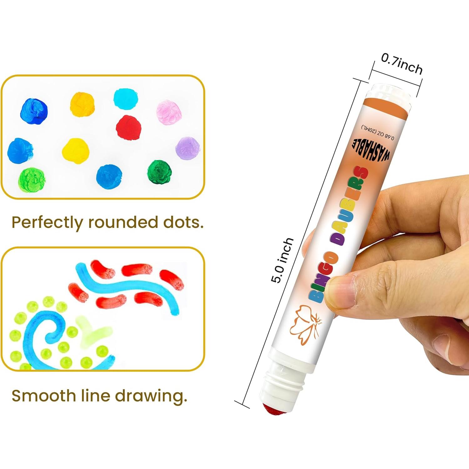 Marcadores de Puntos Bingo Blimark - 6 Colores Lavables 19.2ml